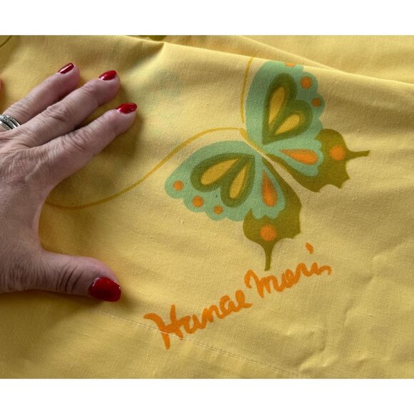 Vintage 70s bedsheet set top and fitted, Martex Hanae Mori design, twin size bed - Picture 9 of 10